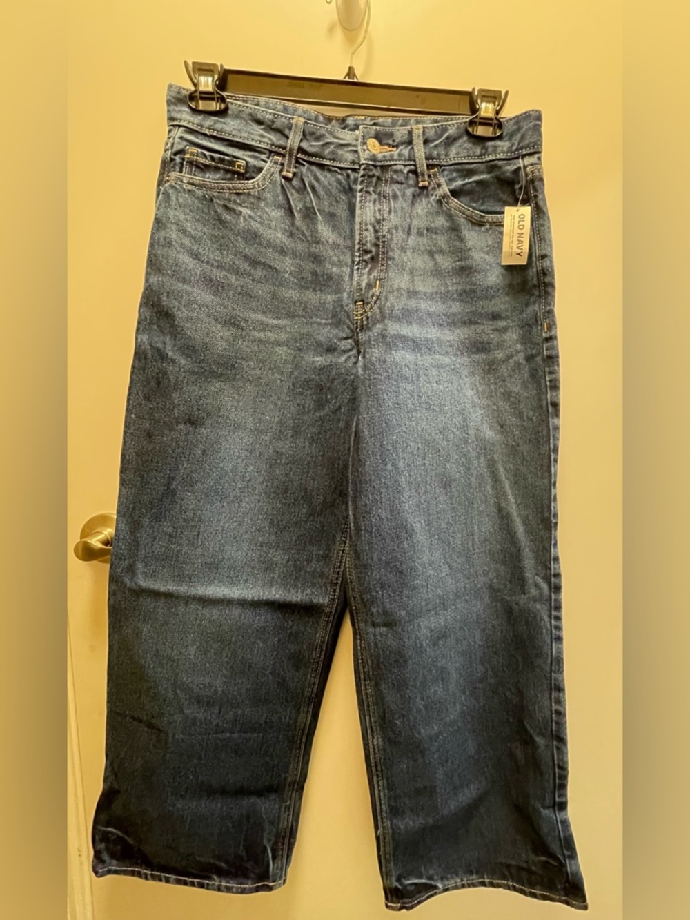 Old Navy Blue Denim Jeans with Contrast Stitching / Size: 10